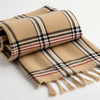 Check Cashmere Scarf Beige One Size 11111